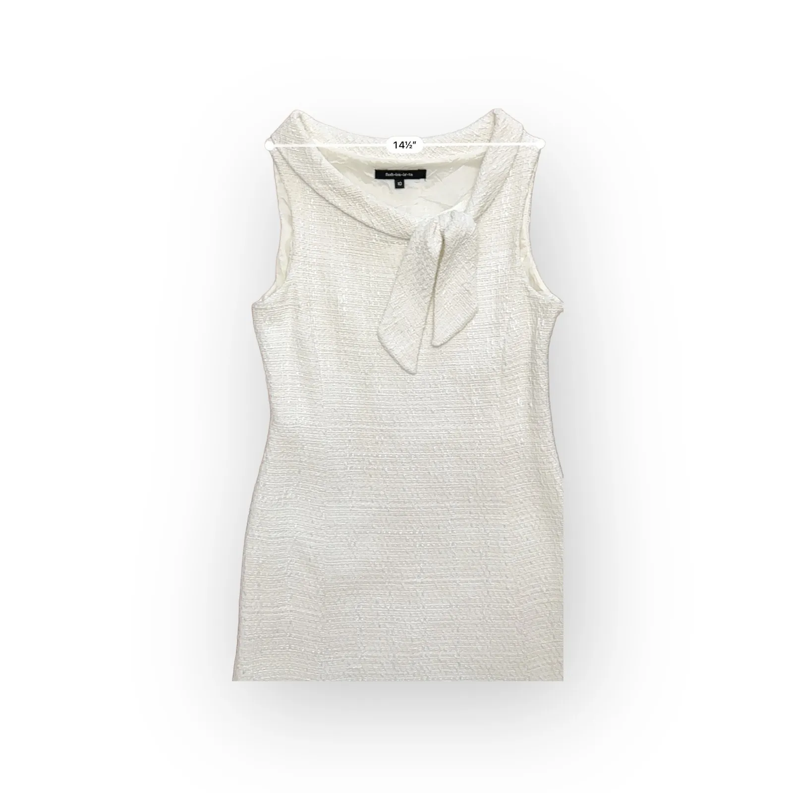 Drew Phillips Fash•ion•iś•ta‎ White Tweed Mini Dress Size 10 - Image 6