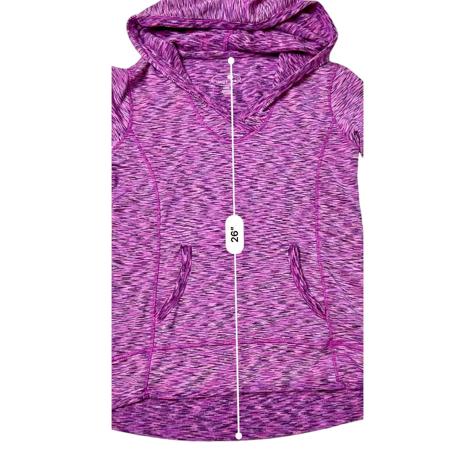 Tangerine Activewear Hooded Space Dye Pullover‎ Jacket MEDIUM Athletic NWOT - Image 7