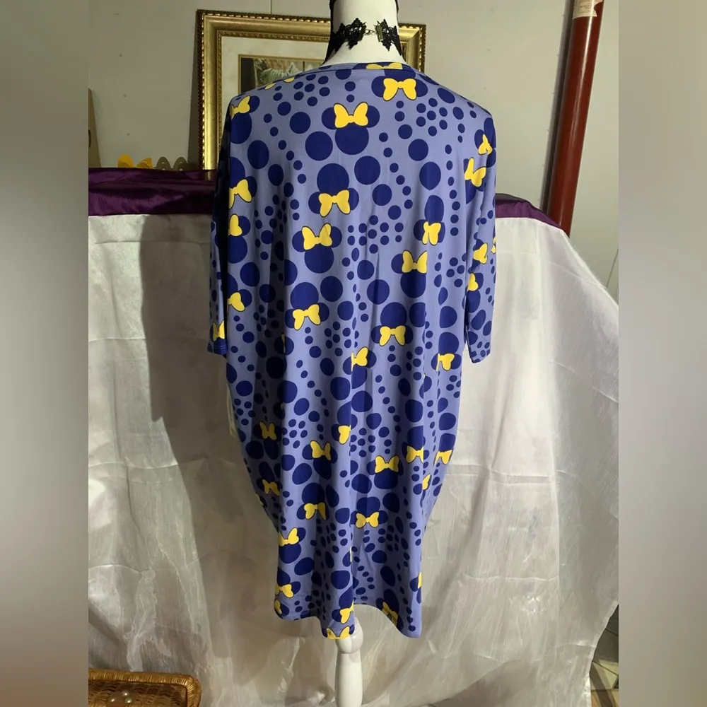 Lularoe Irma Disney Blue Minnie Mouse Top - Image 3