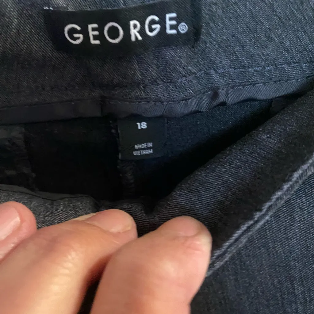 George Womens Dark Gray Slacks Dress Pants Size 18 Waist 38” 38x29 Grey - Image 3