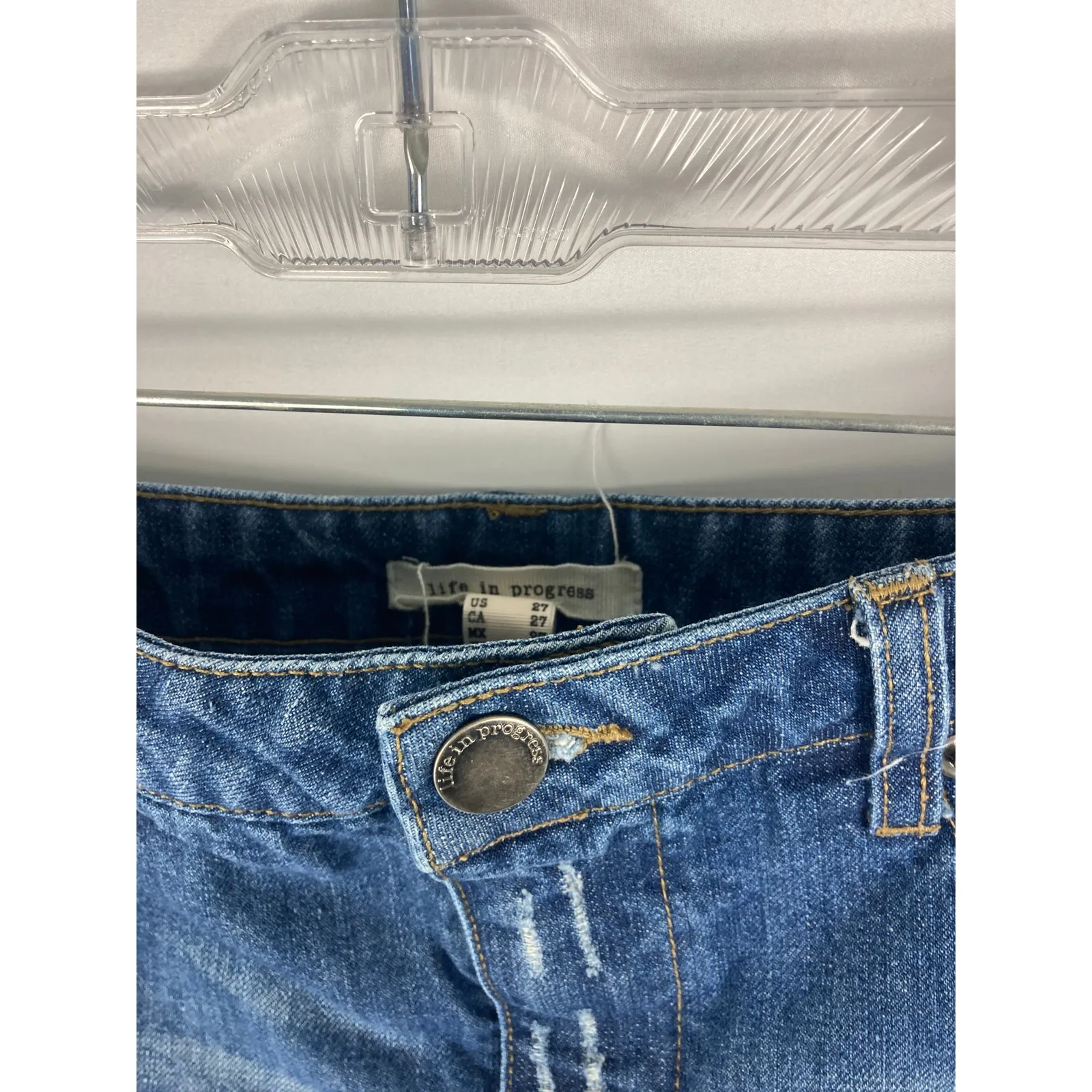 Life in progress Denim Cutoff Shorts Blue Size 27 - Image 2