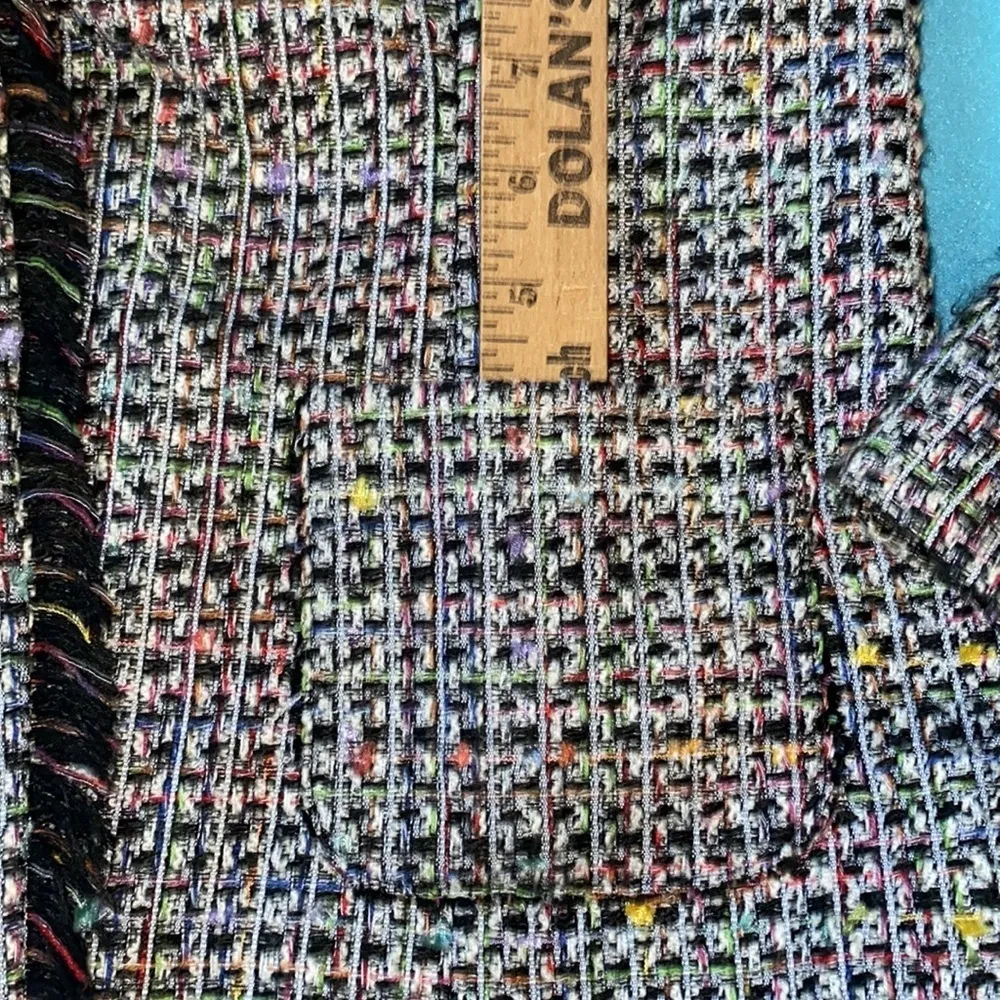 GEORGE blazer jacket fringed black multi colored fully lined buttons NEW size 10 - Image 12