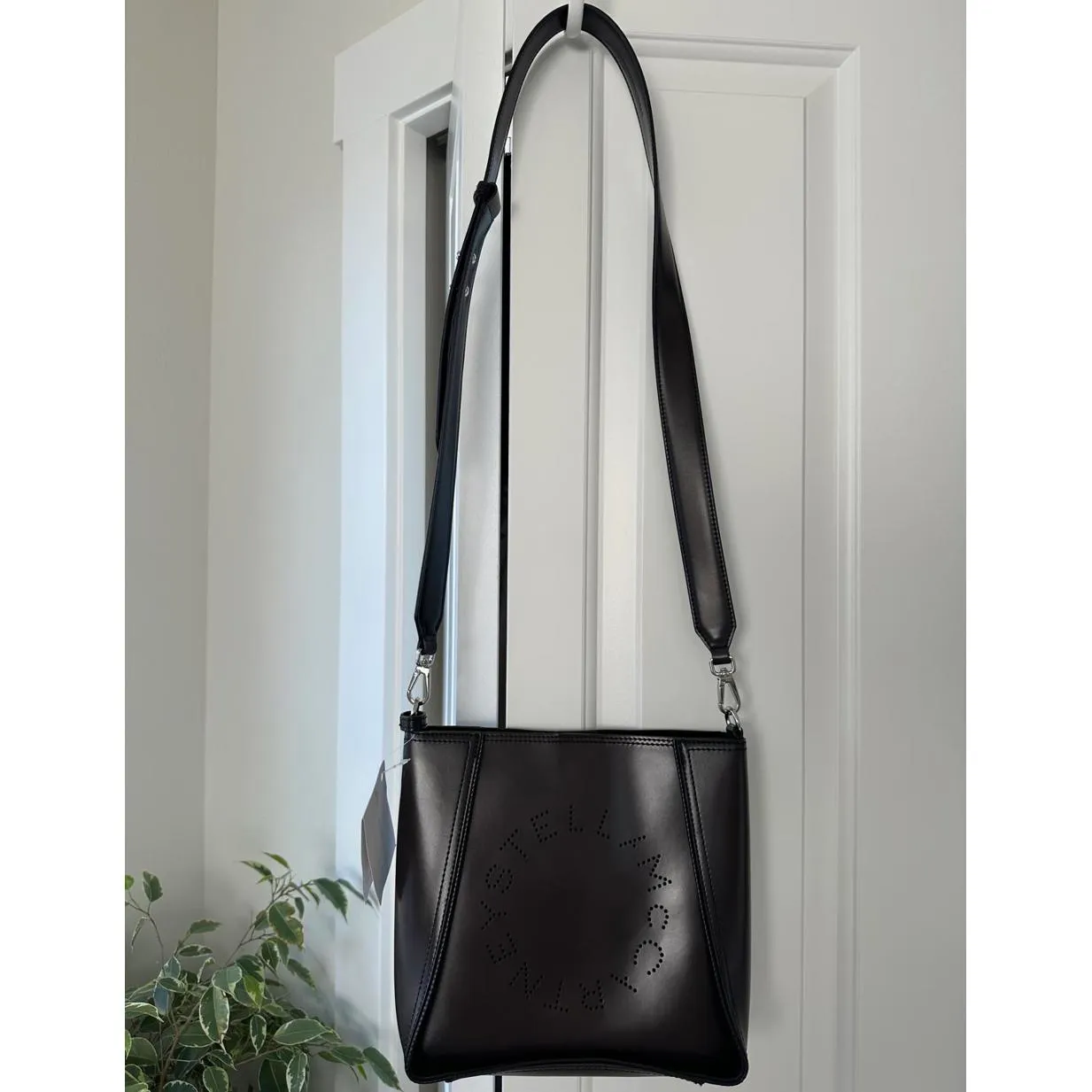 Stella McCartney Logo Square Crossbody Bag NWT Black Brown - Image 4