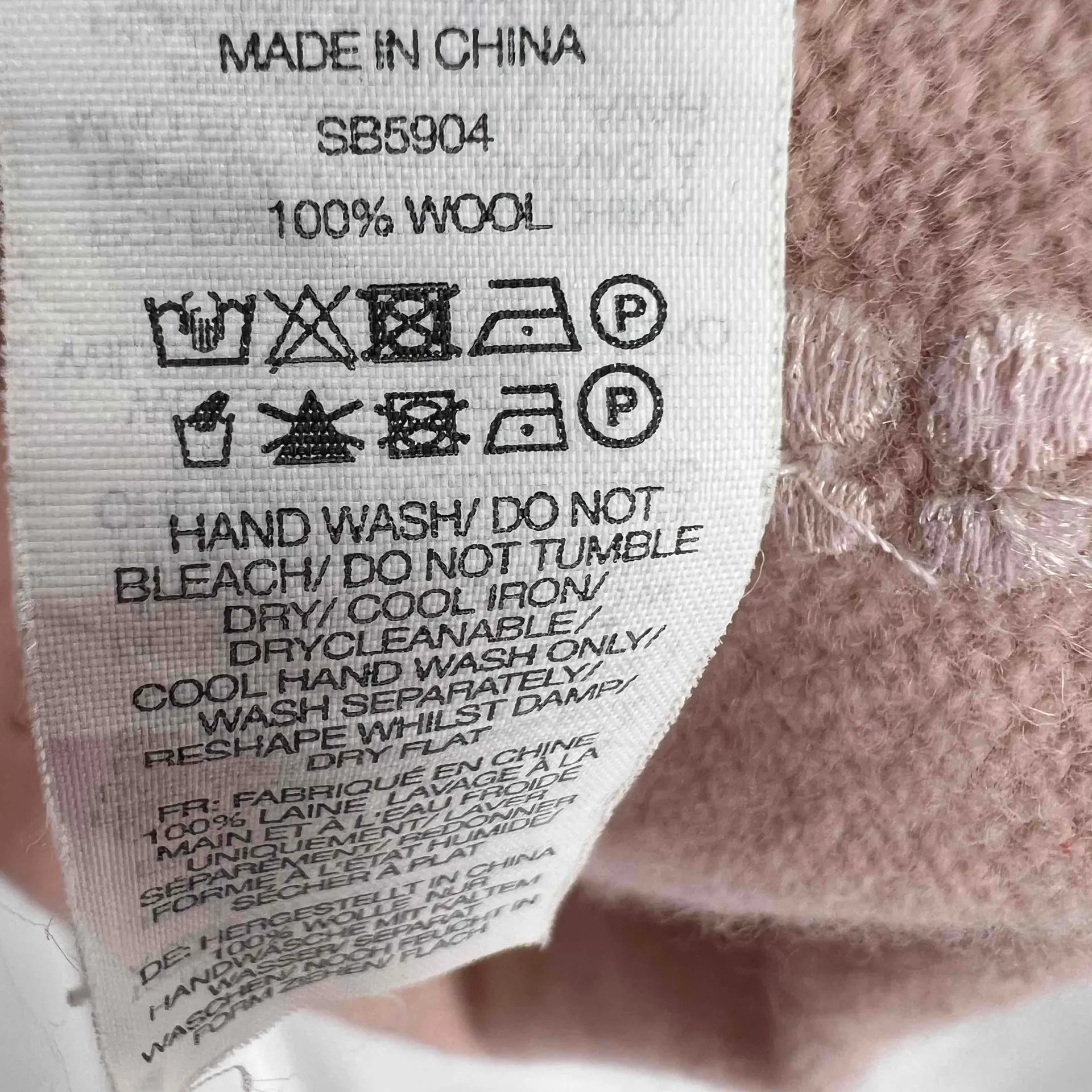 Sweaty Betty Sweater Jumper Pink Sleeve Stripe V-Neck Long Sleeve Wool Small‎ - Image 6