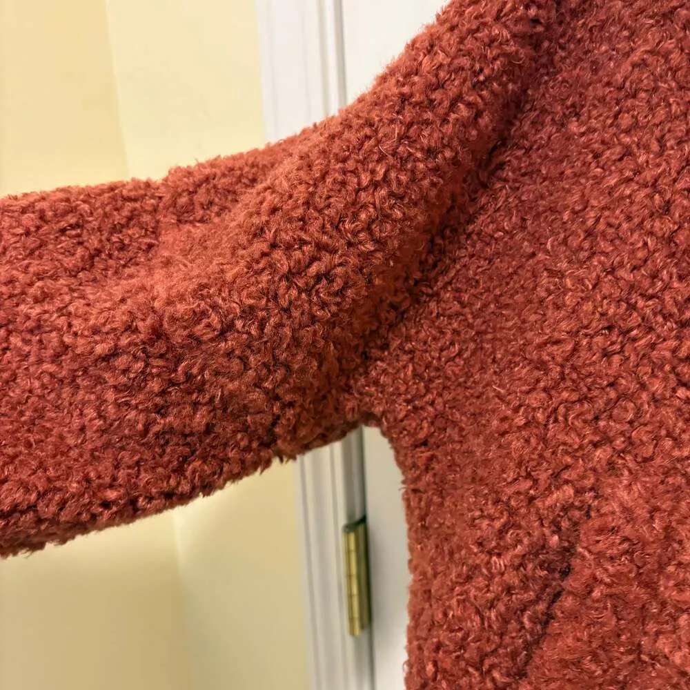 Faherty Rust Sherpa Teddy Jacket Button Front Fleece Coat Size Large MSRP$349 - Image 10