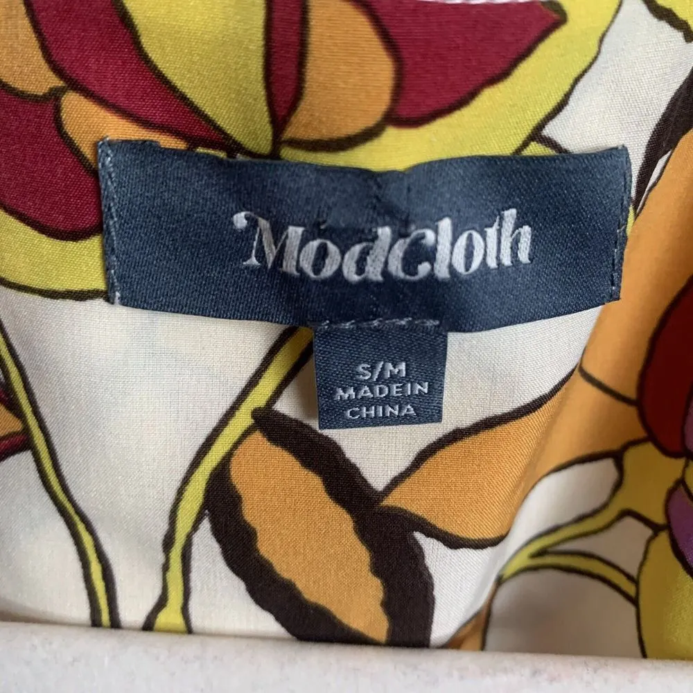 ModCloth Womens Size Small Medium Multicolor Artsy Open Tunic Cardigan Kimono - Image 6