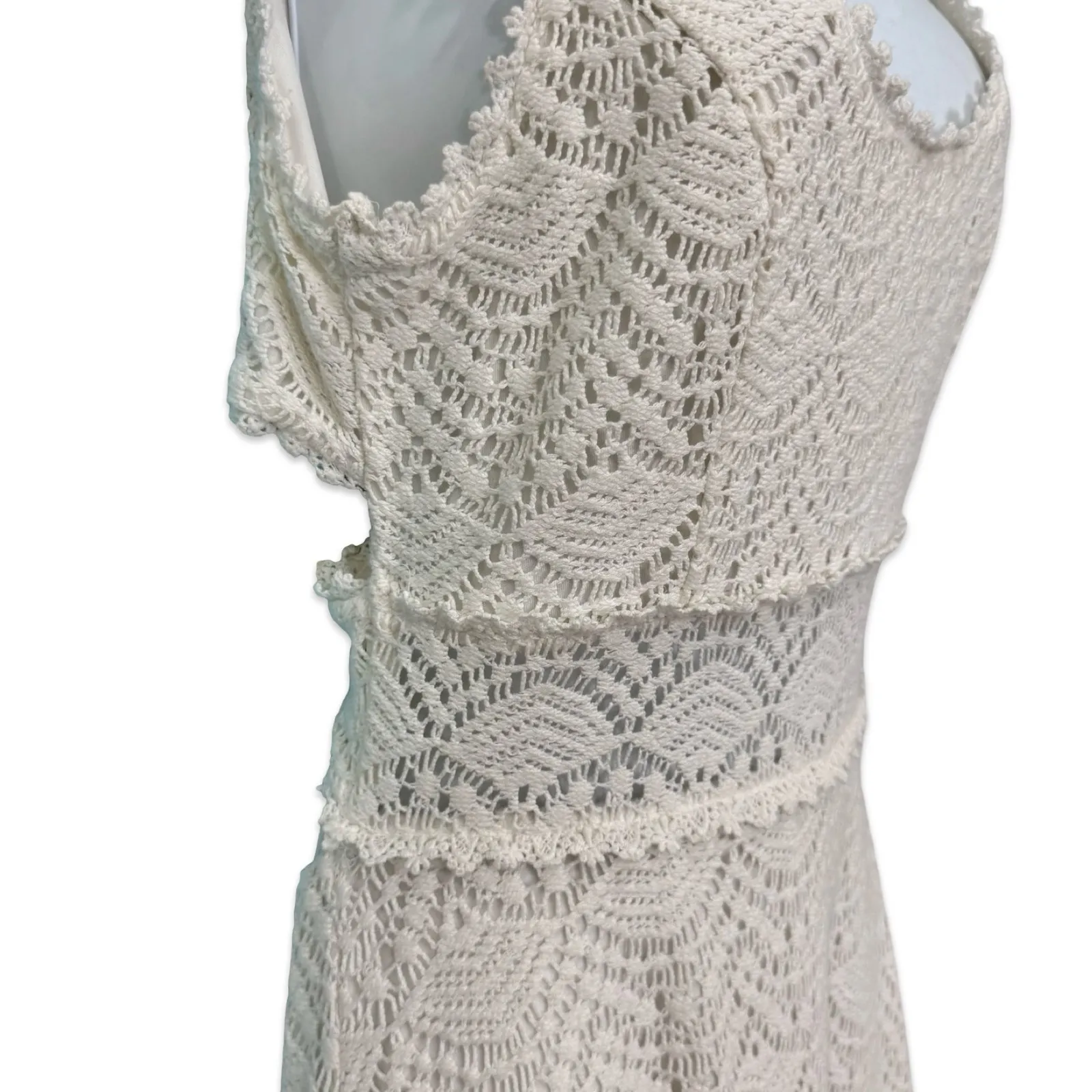 Guess White Lace Crochet Back Cut Out Criss Cross Alameda Mini Dress size 8 - Image 10