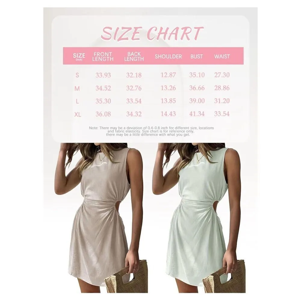 NEW Cutout Mini Casual Bodycon Sleeveless Mini Dress L Red Size L - Image 6