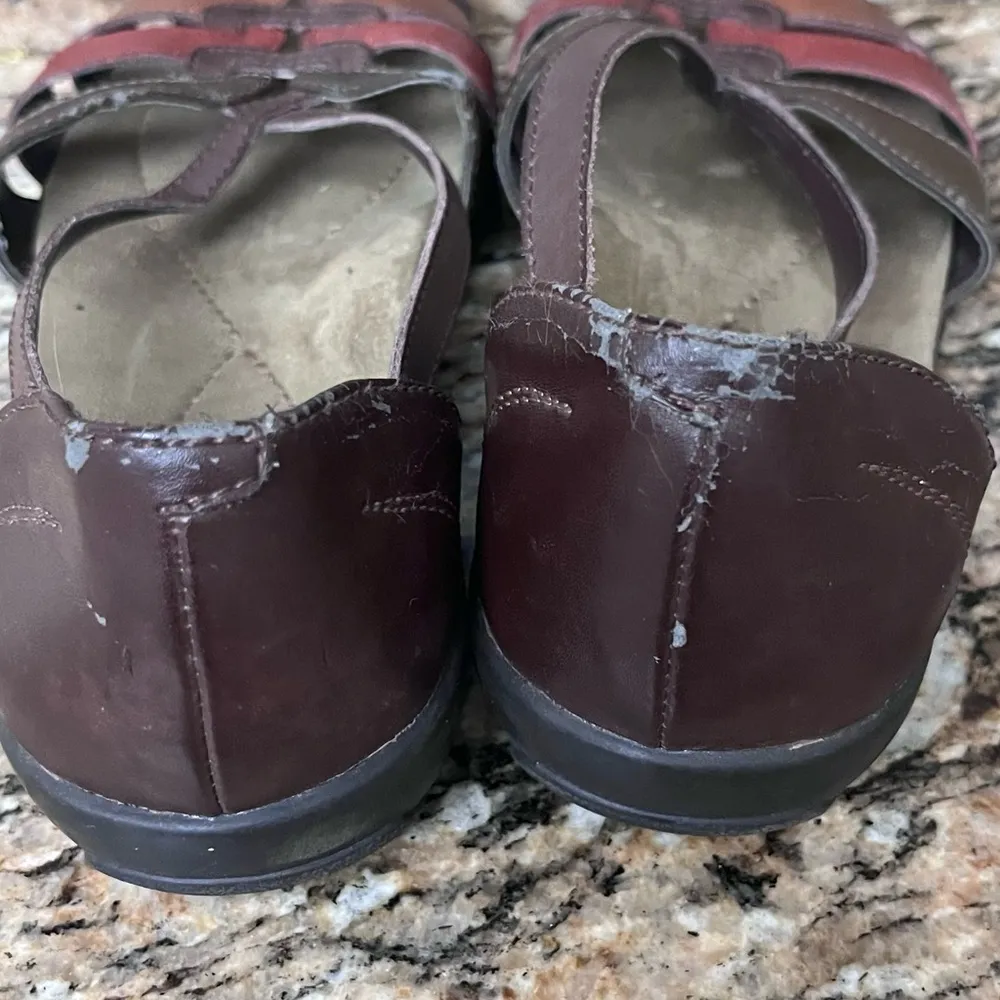 Thom McAn Doris Leather Woven Sandals Women’s 7.5 – Boho Hippie Forest Fairy Brown - Image 11