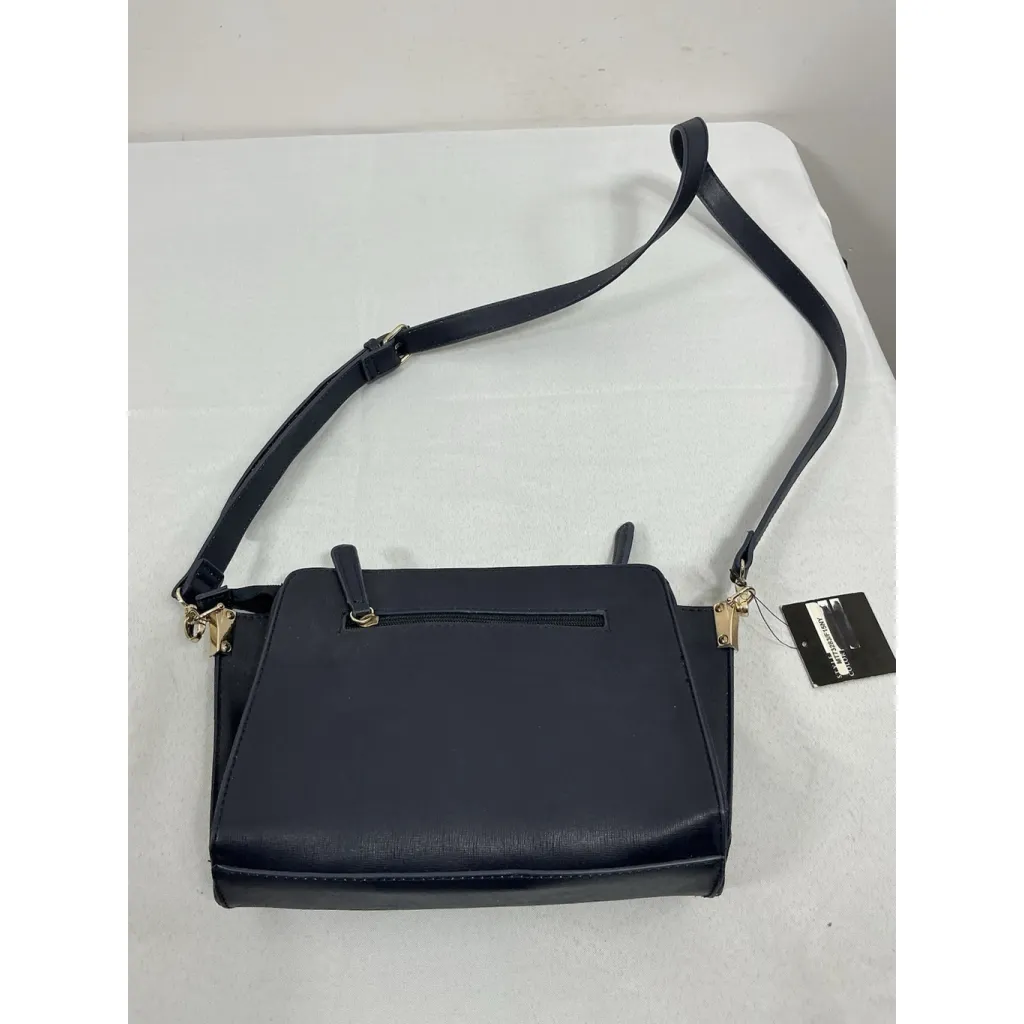 1980 Sondra Robert’s Crossbody Bag Navy Zipper Close NWT - Image 3