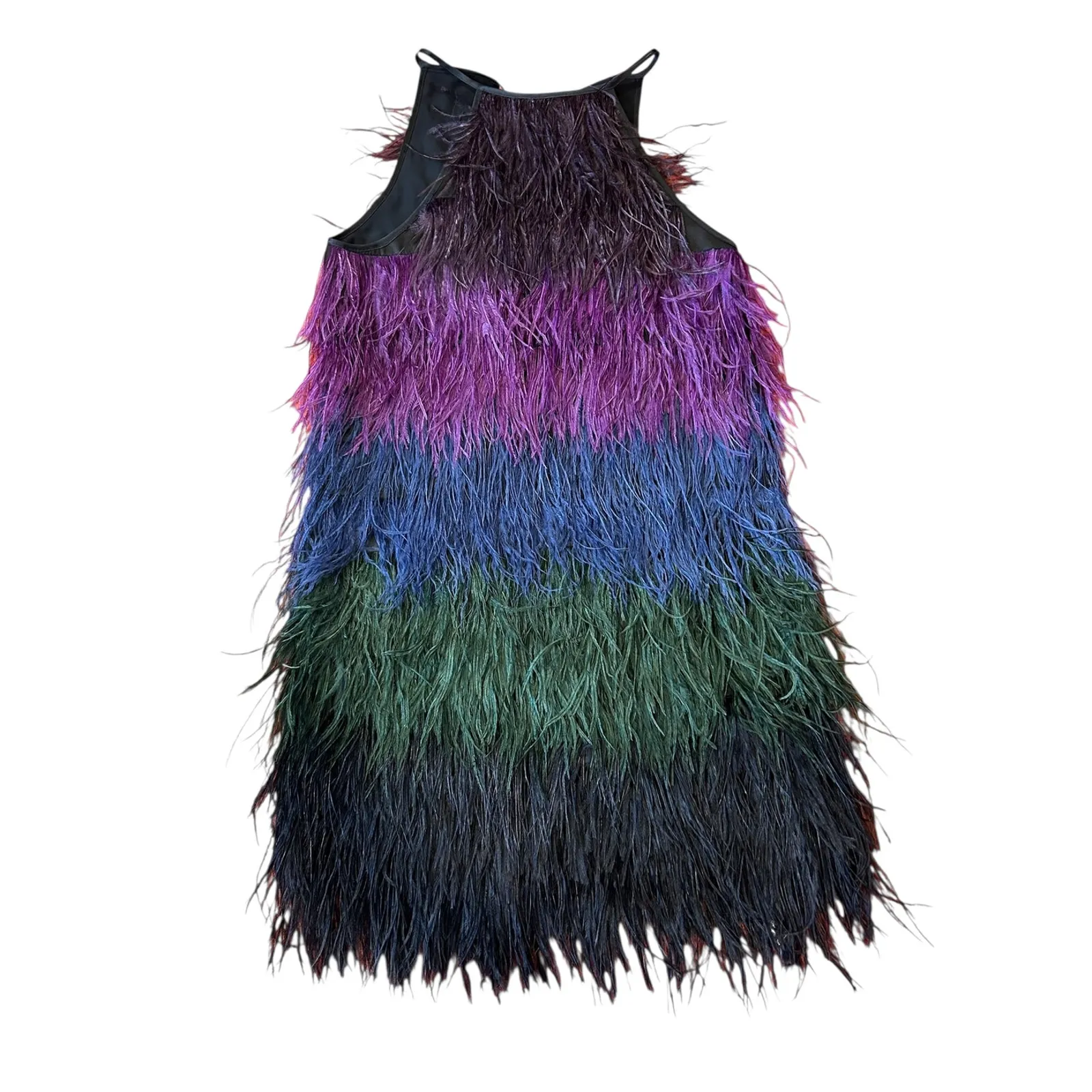 NWT Cynthia Rowley Ivy Ombre Ostrich Feather Multicolor Mini Dress XS $795 - Image 2