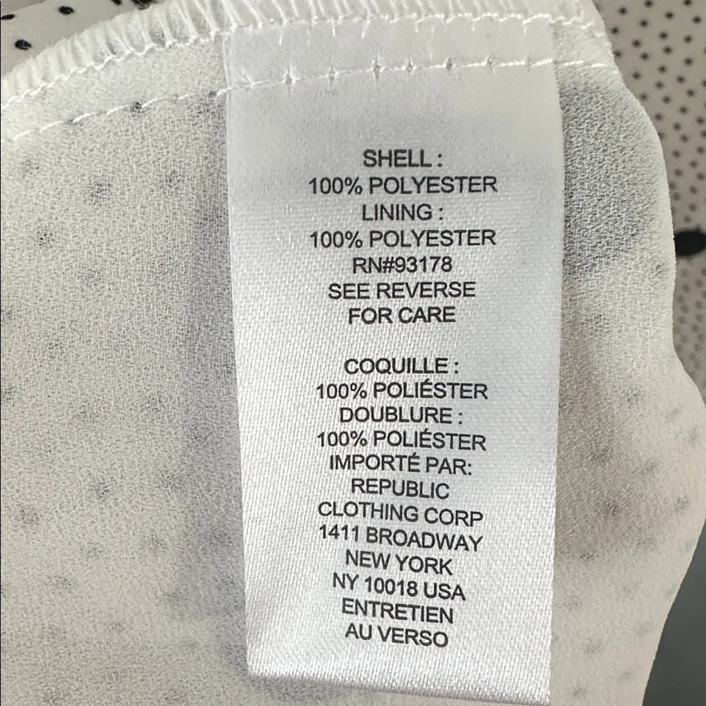 Tahari‎ Black White Polka Dot Flutter Sleeve Blouse - Image 5