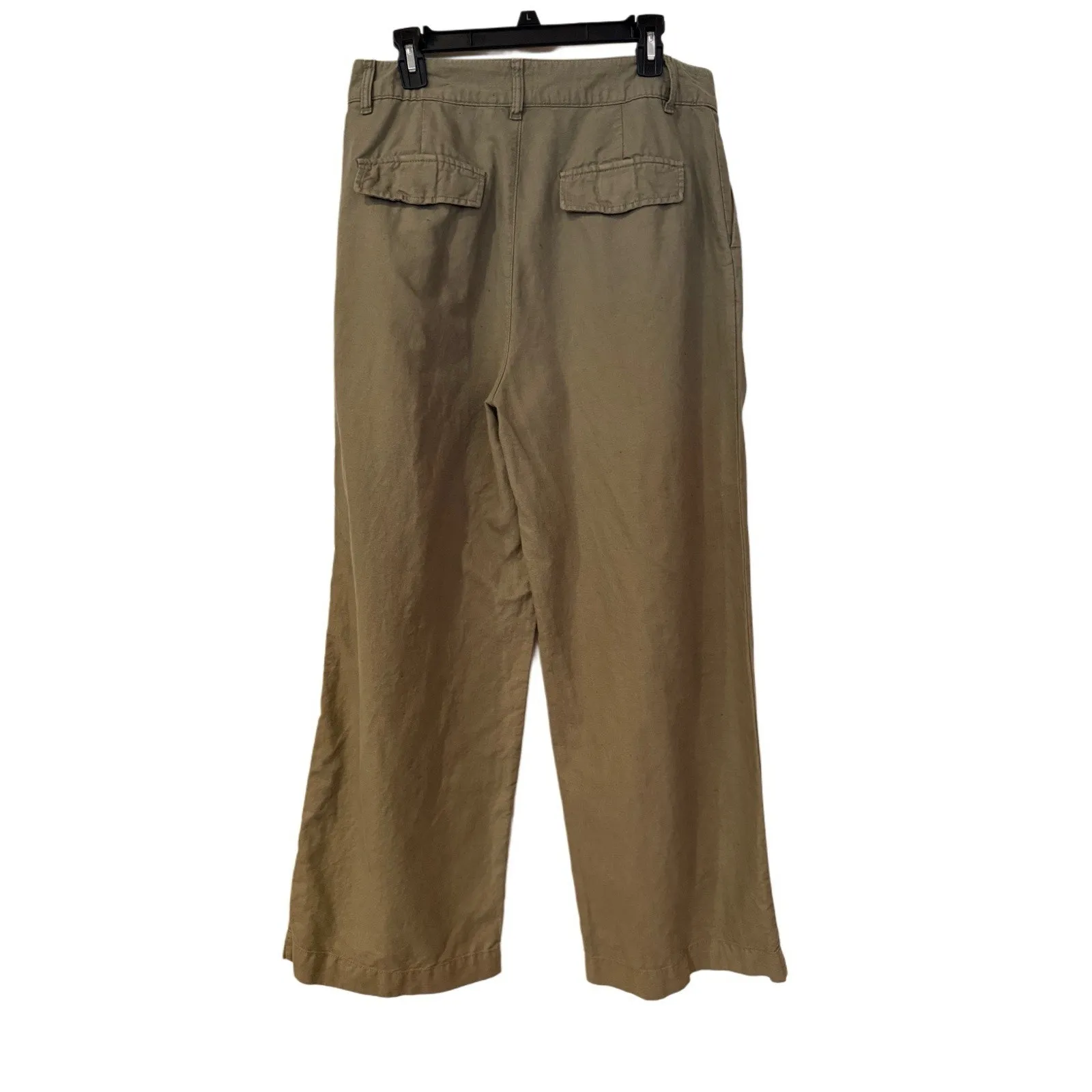 GAP Wide-Leg High Rise Linen Pleated Pants Olive Green Size 12‎ - Image 5