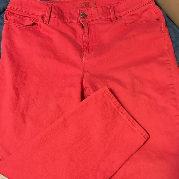 Ladies watermelon color crop jeans Sz 1 by Chicos - Image 1
