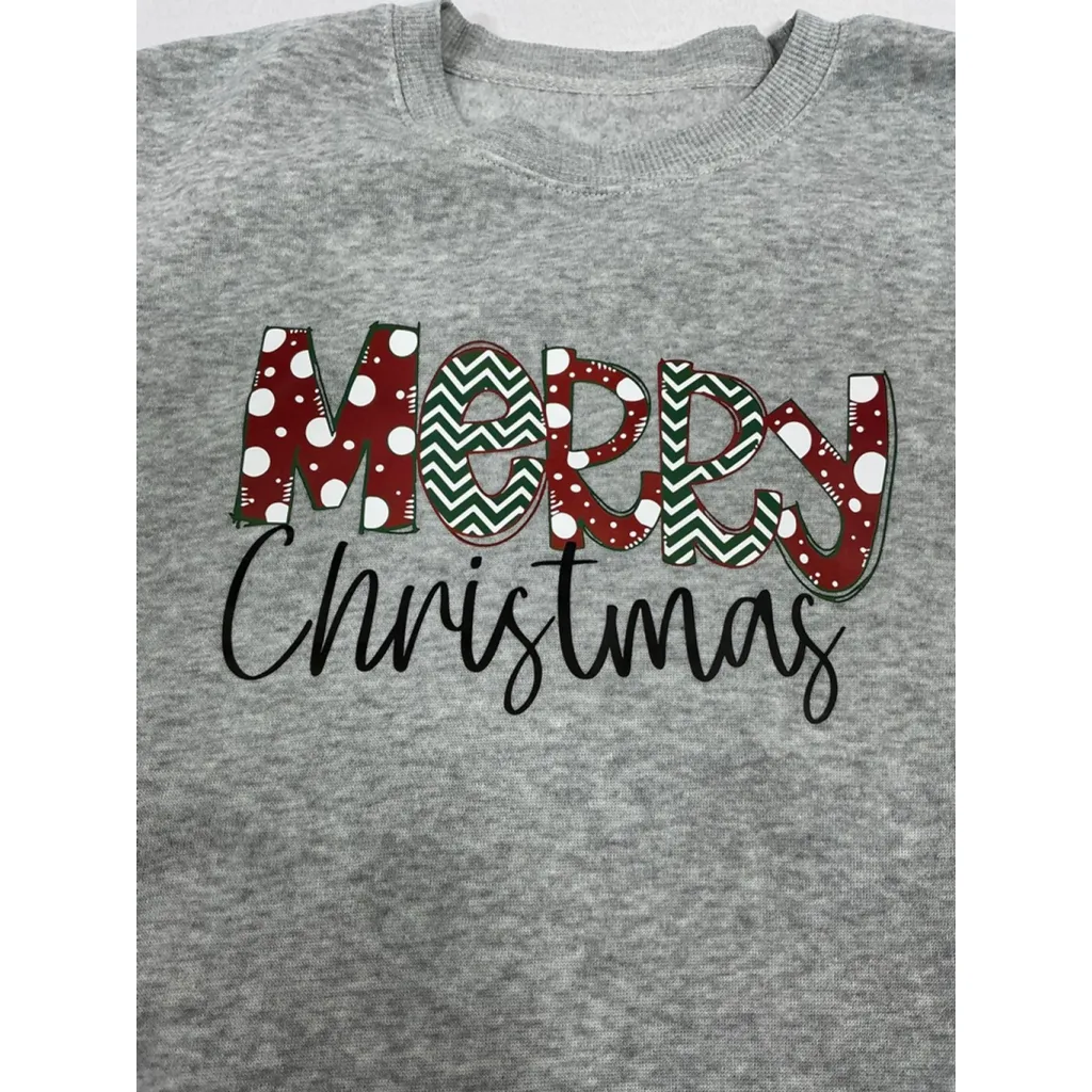 Womans Shein Long Sleeve Pullover Christmas Sweatshirt Medium Gray Crew Neck - Image 5