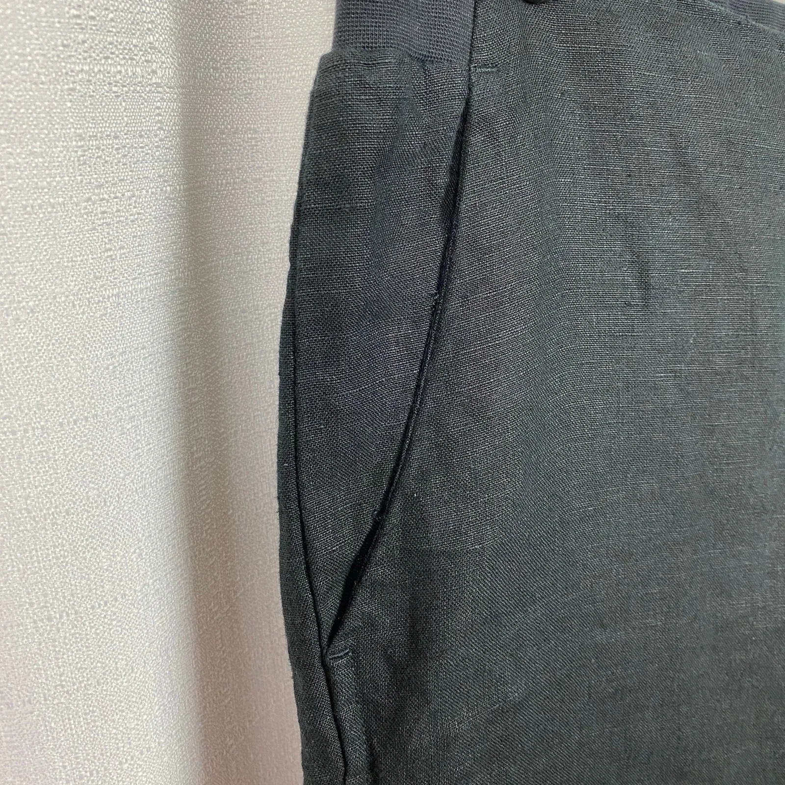 J.Jill Love Linen Black Linen Pull On Straight Leg Pants Sz.L Tall Size L - Image 6