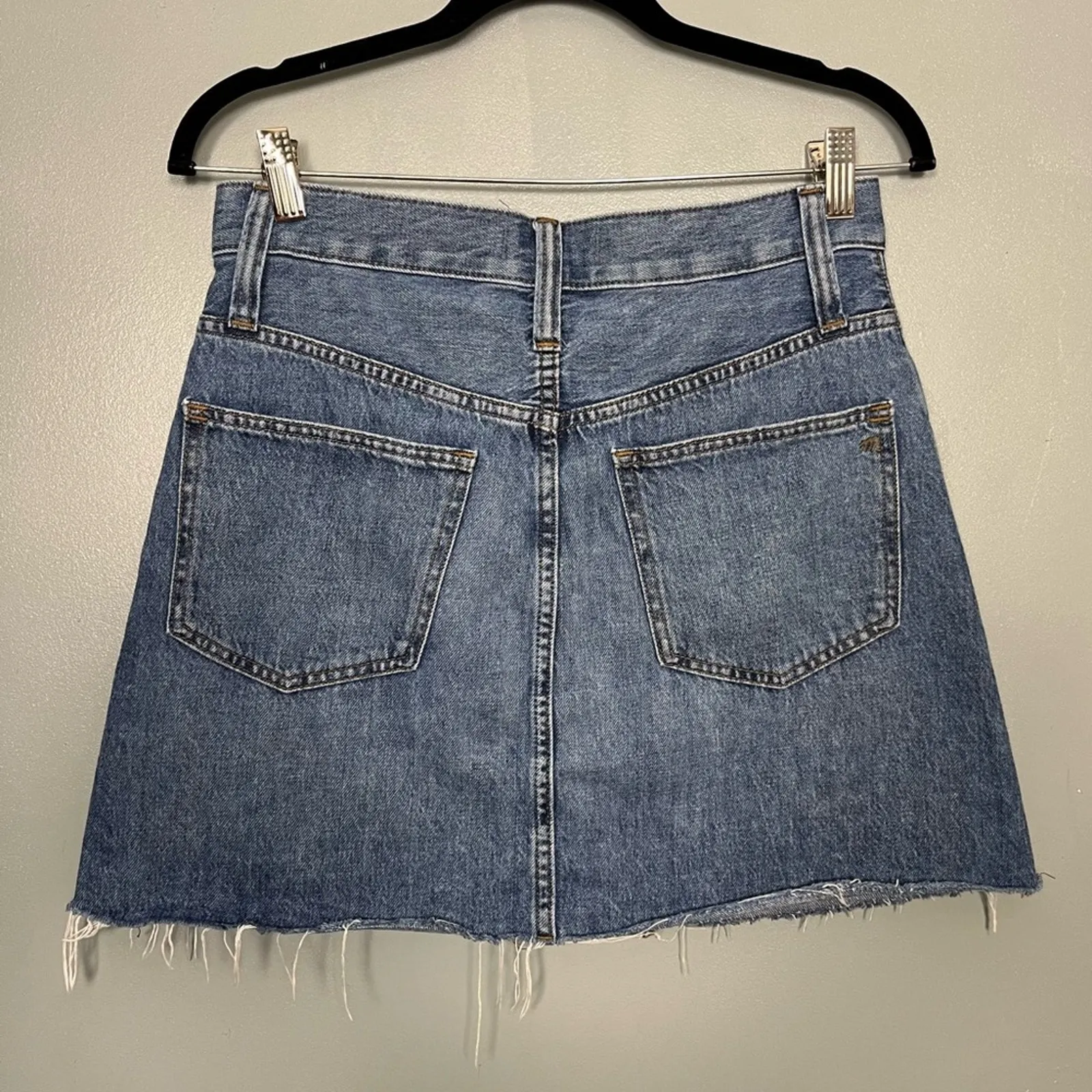 Madewell Rigid Denim Jean A-Line Skirt Pockets 100% Cotton Blue Women’s 26 - Image 2