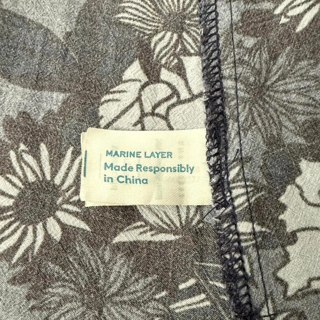 Marine Layer Emlyn Floral Wrap Midi Dress in Navy Floral Print - Size S - Image 5