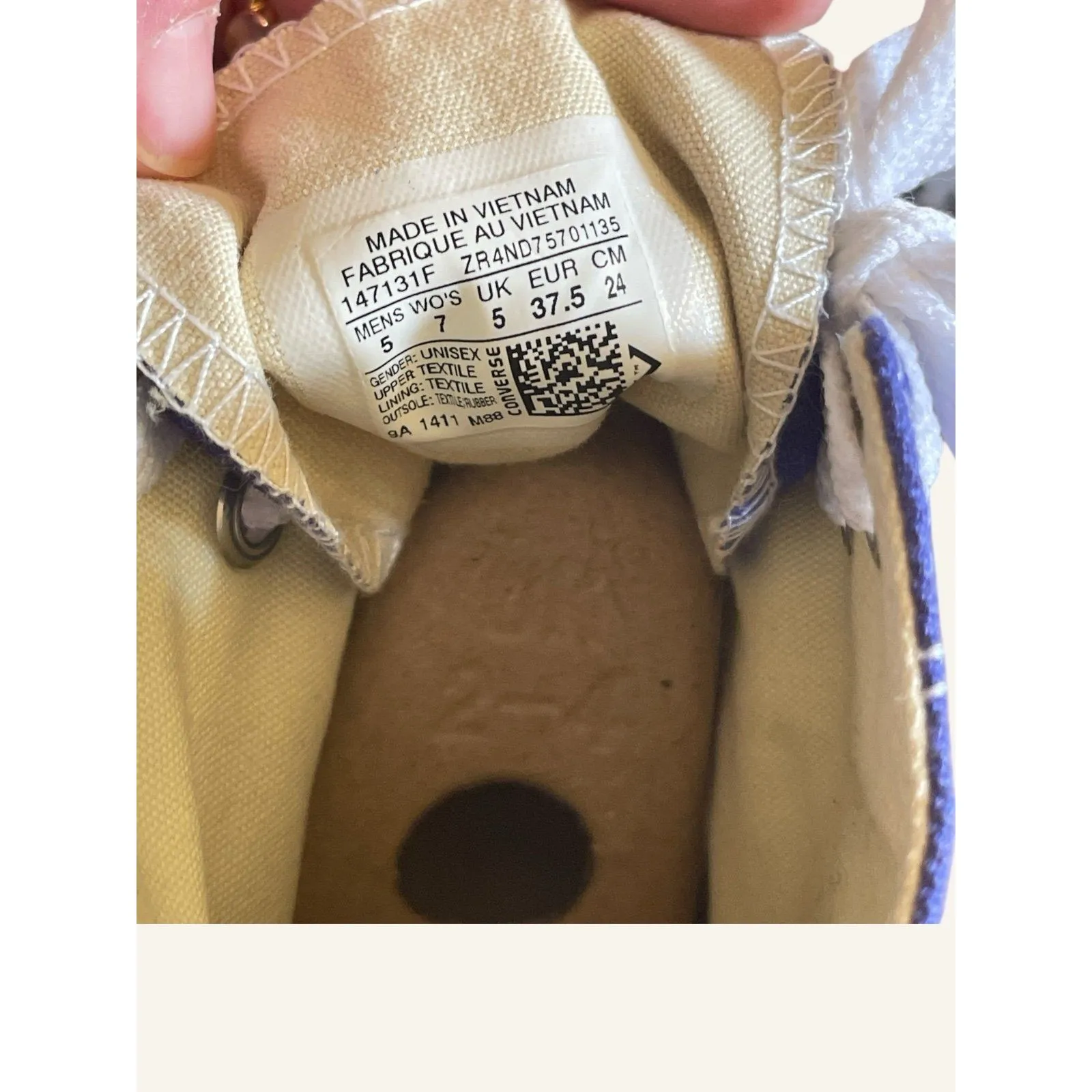 Converse Chuck Taylor All Star High Top Purple Canvas Women US 7/Men US 5 NWOB - Image 6