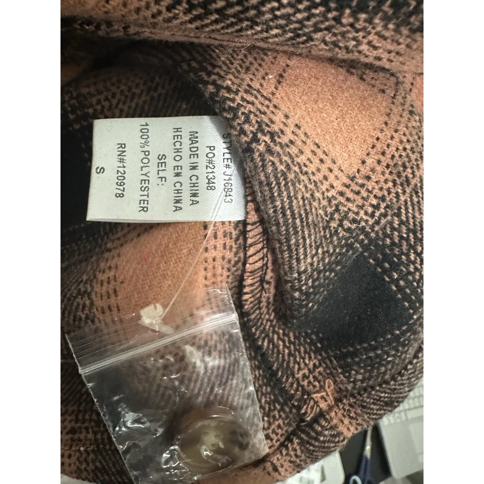 Entro Fringe Plaid Shacket S oversized fit western, edgy boho, whimsical look. - Image 7