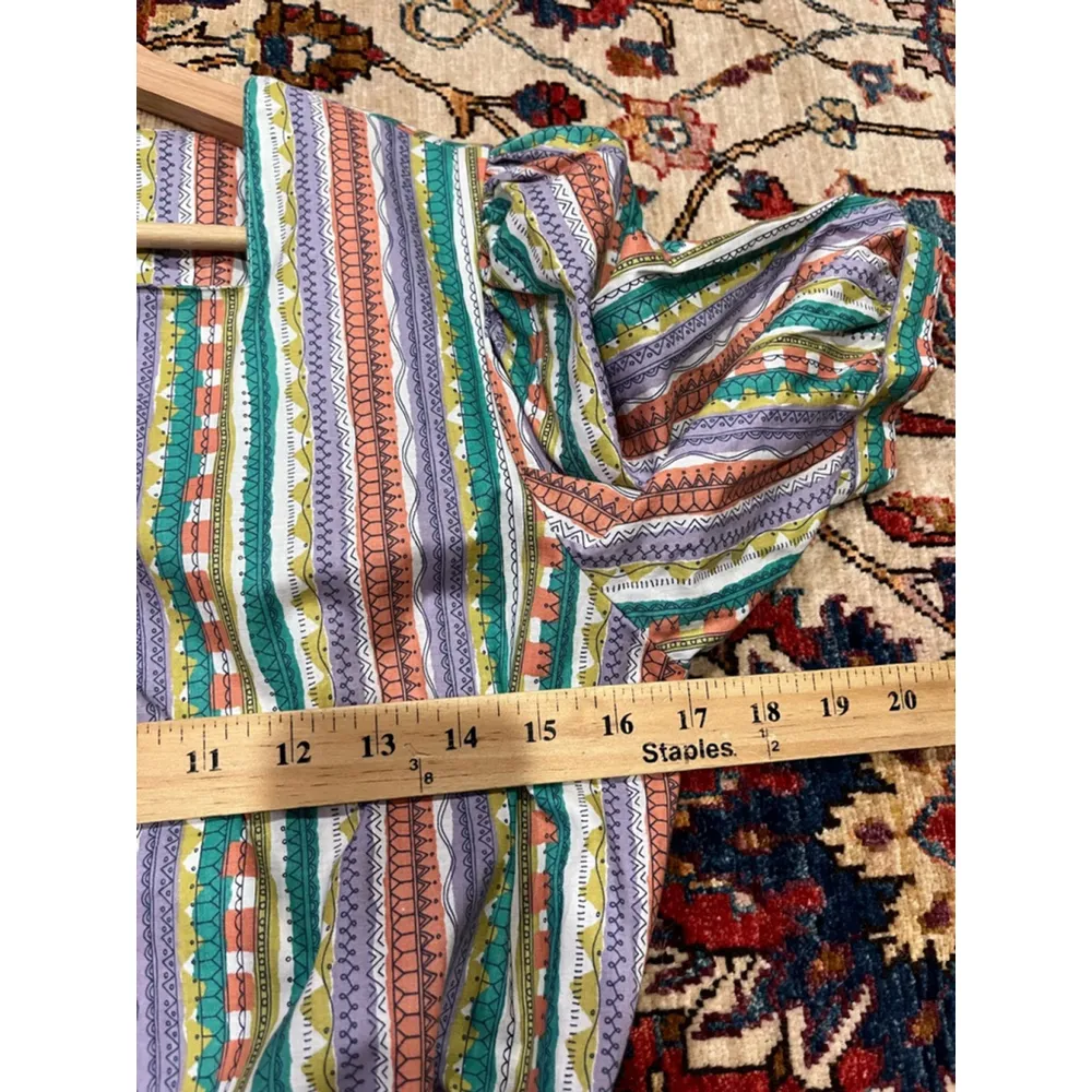 EUC Vintage LAURA ASHLEY 1990’s Puff Sleeves Striped Pattern Tea Dress Size 10 - Image 5