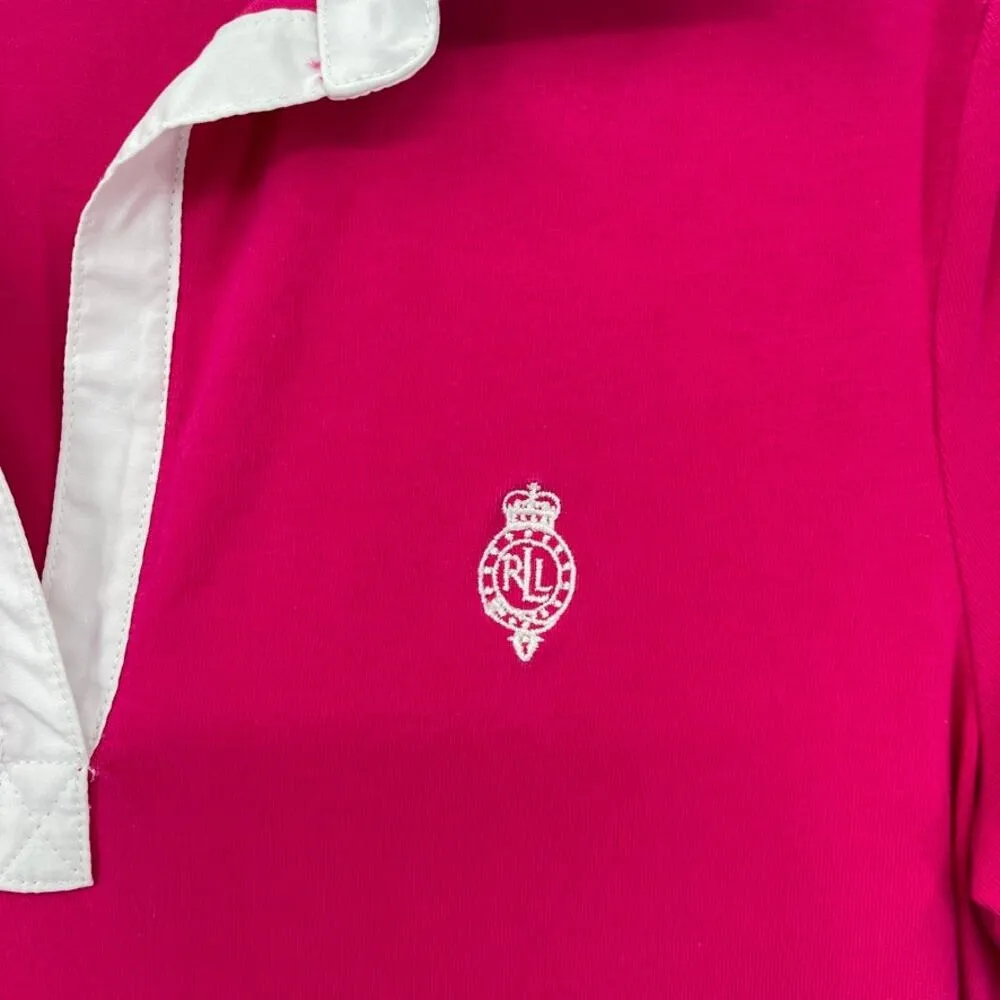 Vintage Lauren Ralph Lauren Polo Shirt Dress Womens Sm Pink Sporty Preppy Golf - Image 3
