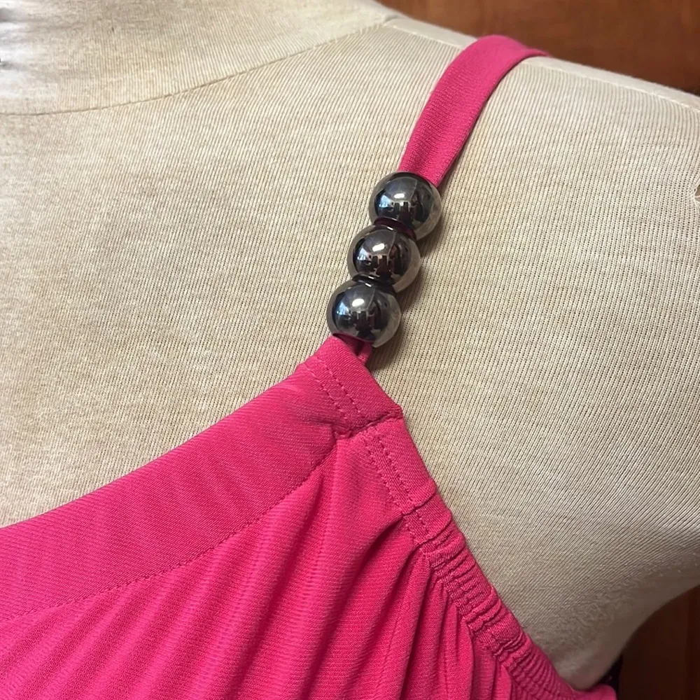 Aqua Green Swimsuit Pink Black One Piece Ruching S Small New - Image 3