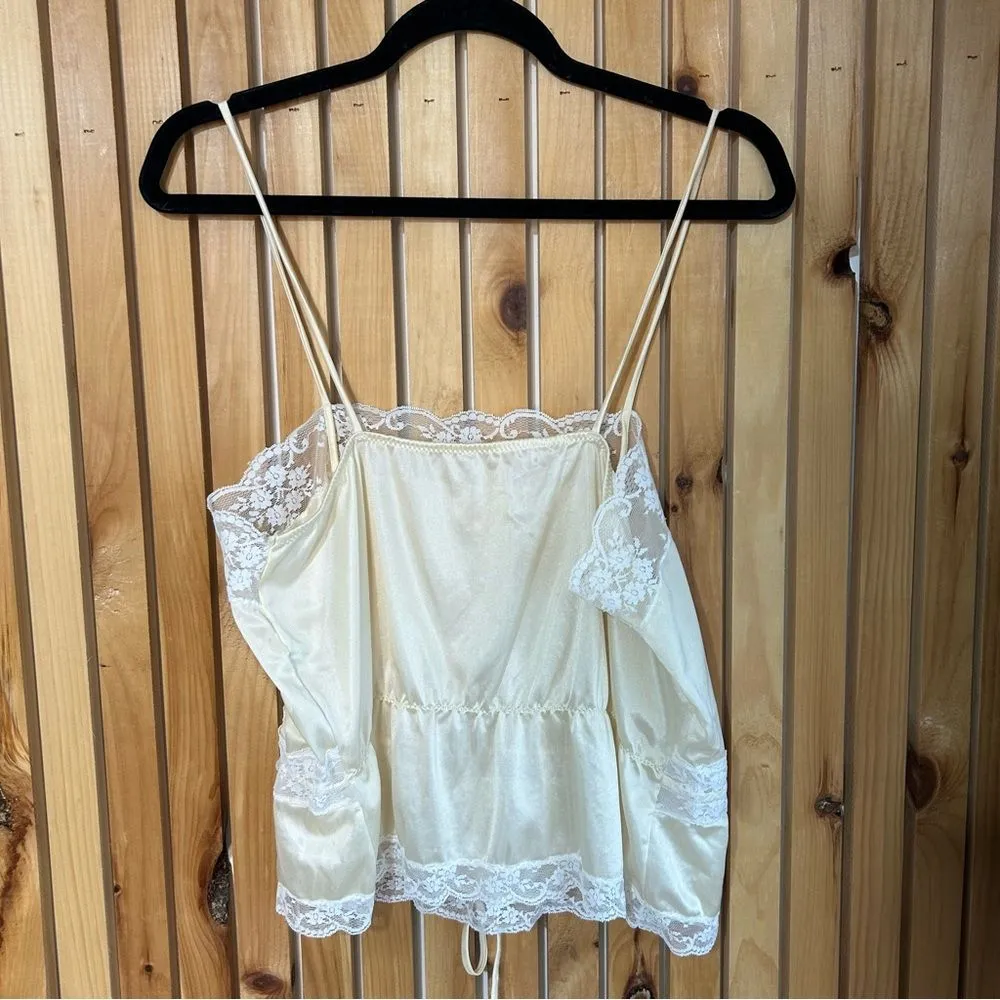 Vintage Sans Souci Satin Lace Cami Large Fairy Y2K Coquette Feminine Romantic - Image 9