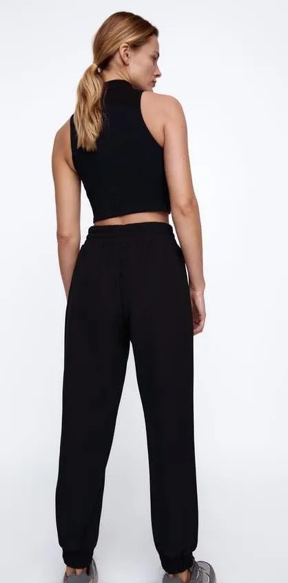 Black High Waist Joggers Trousers Pants - Image 5