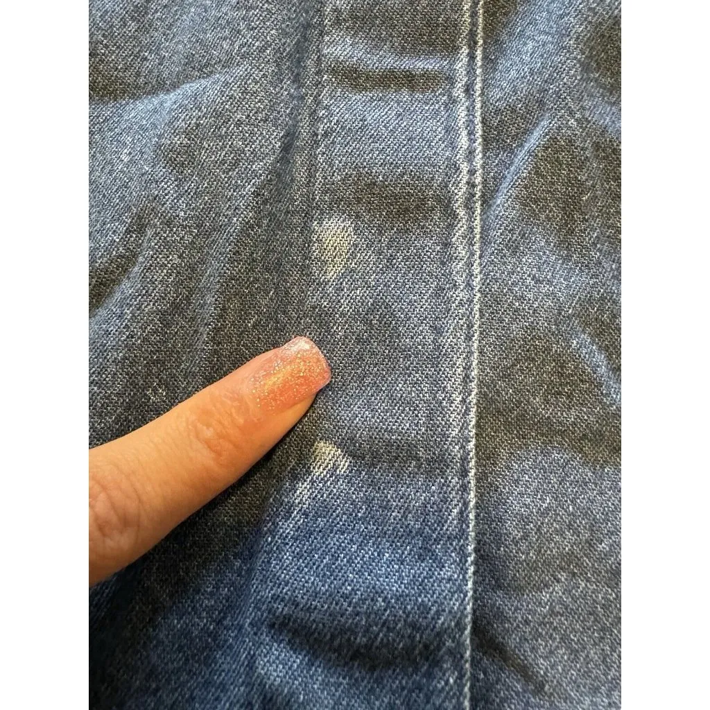 Victoria‎ Jones Denim Floral Embroidered Button Down Shirt Size 20W VTG Blue - Image 9