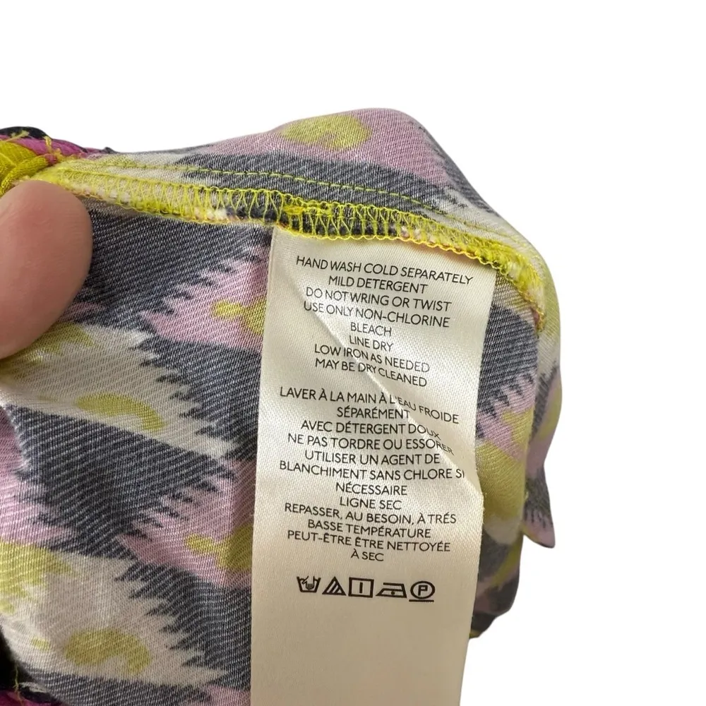 Anthropologie Easy Traveler High Rise Pull On Geometric Shorts Pink/Yellow S - Image 8