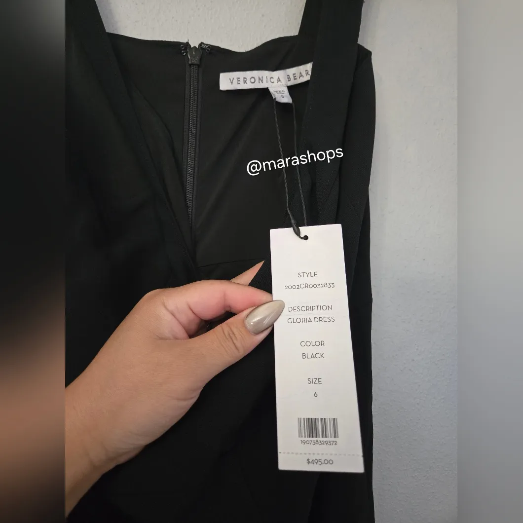 Veronica Beard Gloria Fluted Stretch-crepe Midi Black Dress - Image 6