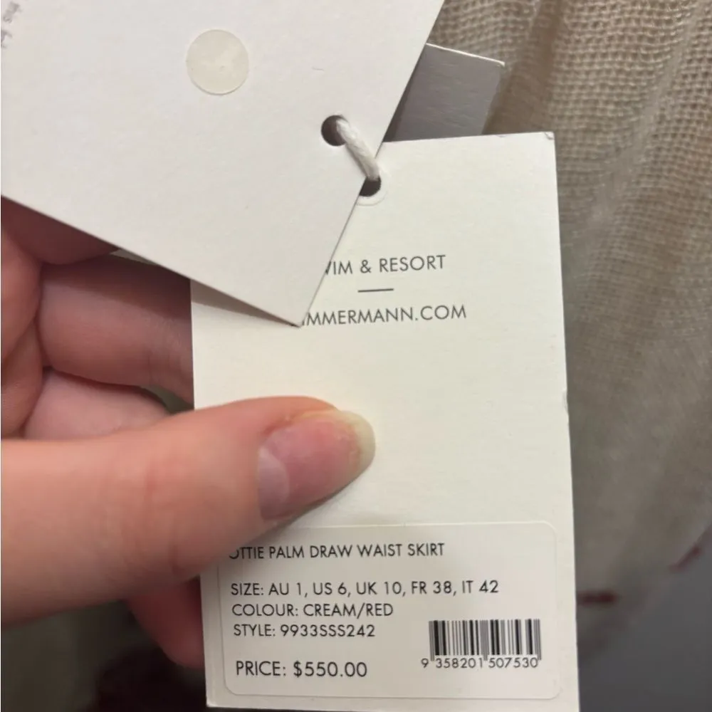 Zimmermann OTTIE PALM DRAW WAIST SKIRT size 1 NWT - Image 9