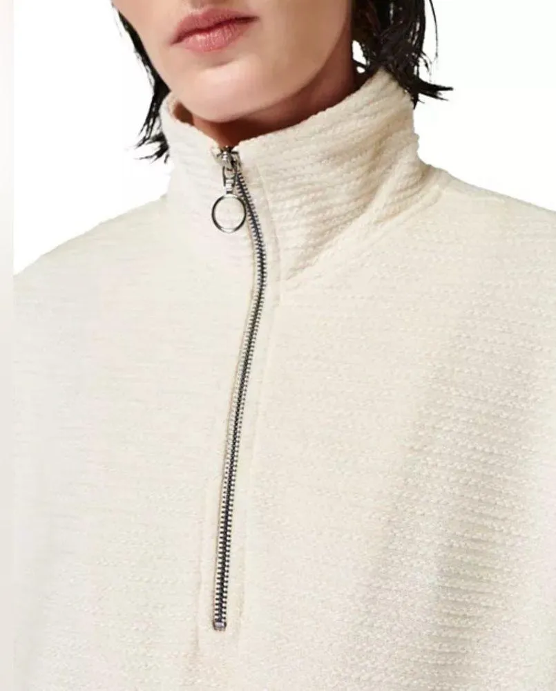 Sweaty Betty Rest Up Half Zip Pullover Top Textured cream xl - Image 4