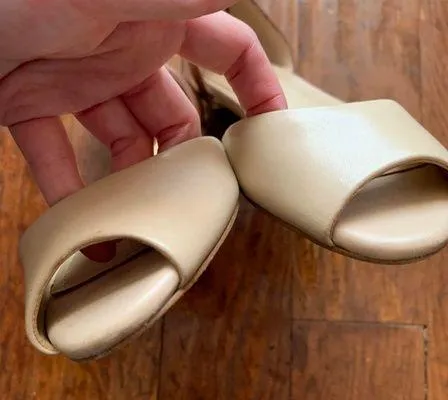 Nude & Cognac Peeptoe Ankle Strap Flats SZ 6 - Image 3