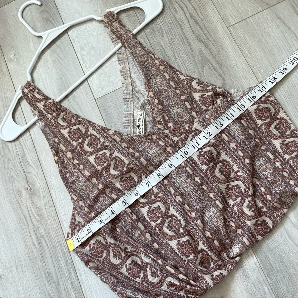 Free People Top NWT your twisted tank Brown (xsmall) abstract bohemian slouchy - Image 2