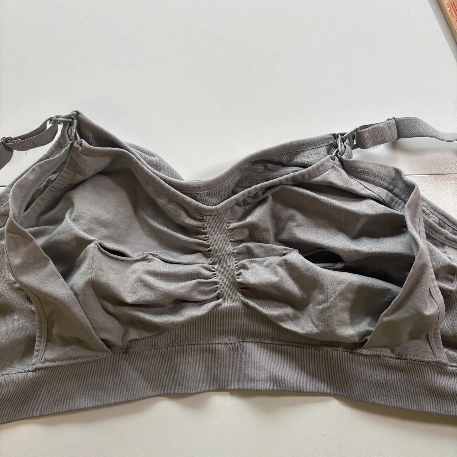 Kindred Bravely Maternity Nursing Bra Sleep Bra Support Comfort Gray Size L - Image 5