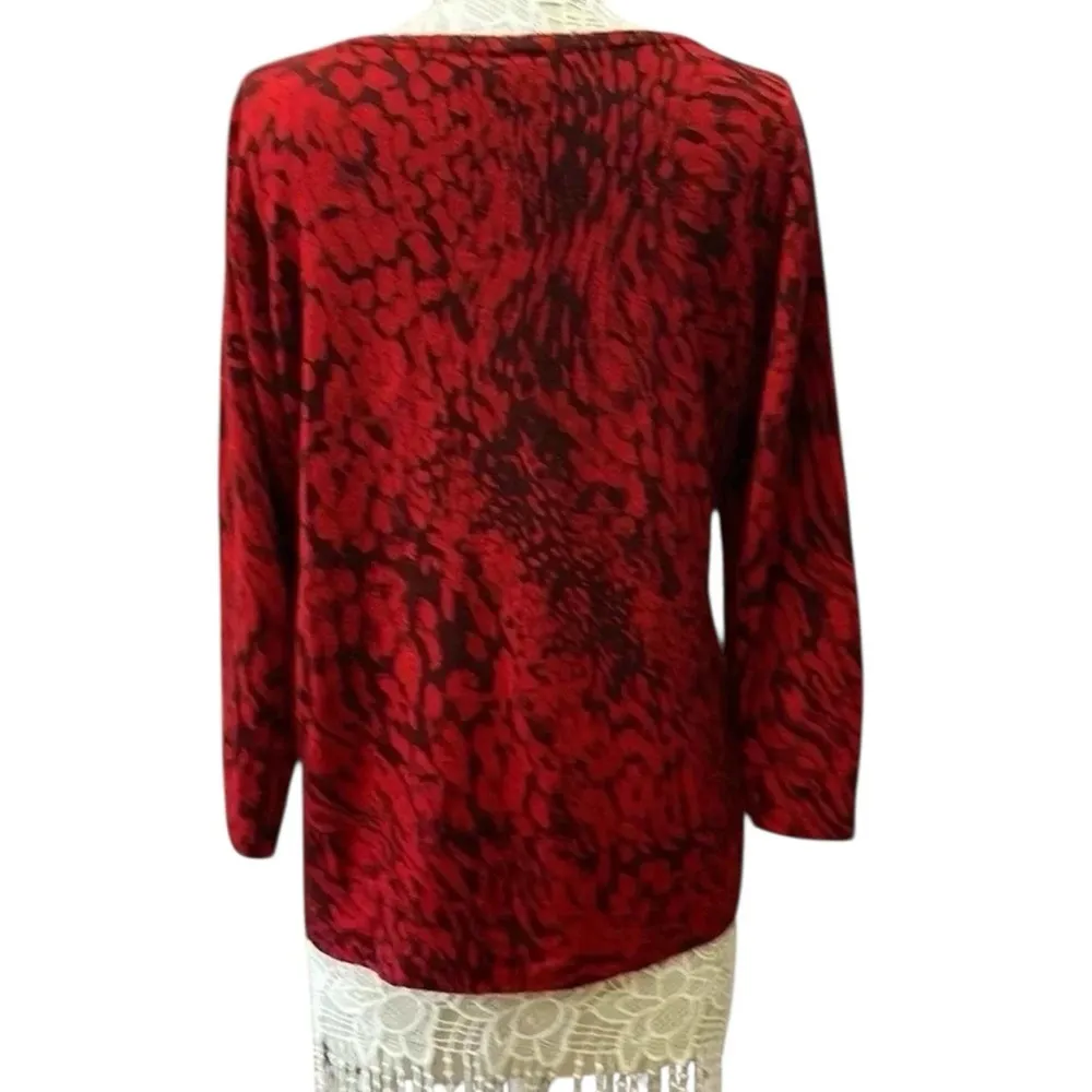 Cato Red and Black Button Up Sweater - Image 4