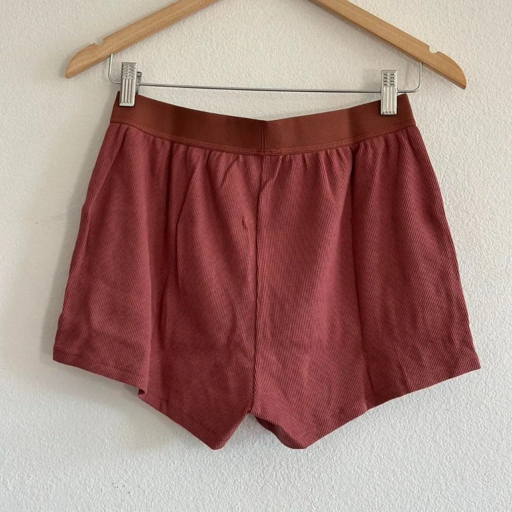 Skims Cotton Rib Loose Boxer in Redwood, Size X-Small - Image 10