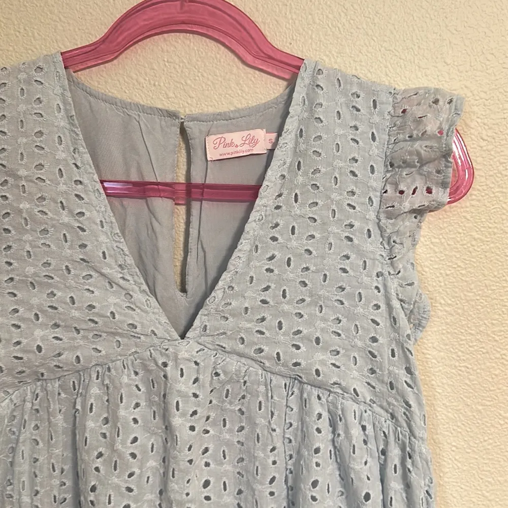 Pink Lily You Found My Heart V Neck Lace Dress Romper - Image 2