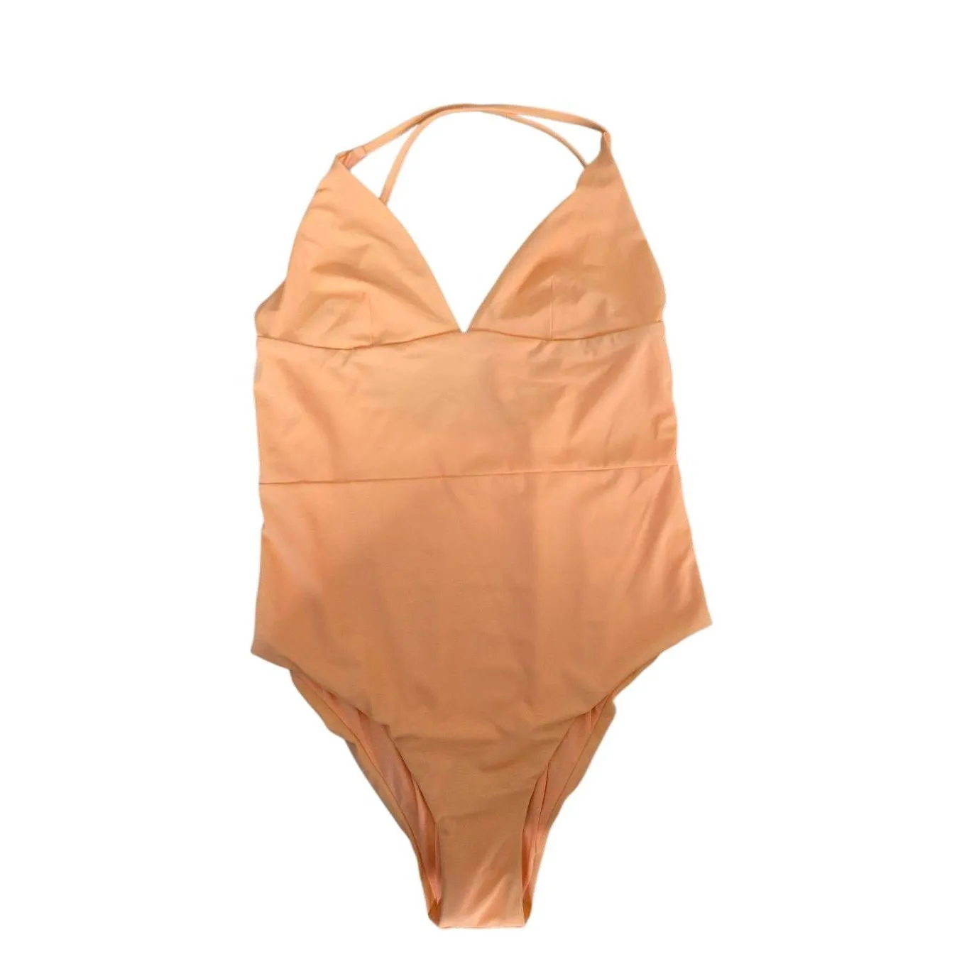 ONIA Valentina One Piece Swimsuit Size XL Orange Stretch Crisscross Back NEW - Image 2