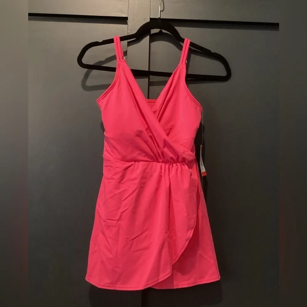 Lands End pink Swim Dress one piece swimsuit size xs nwt - Image 2