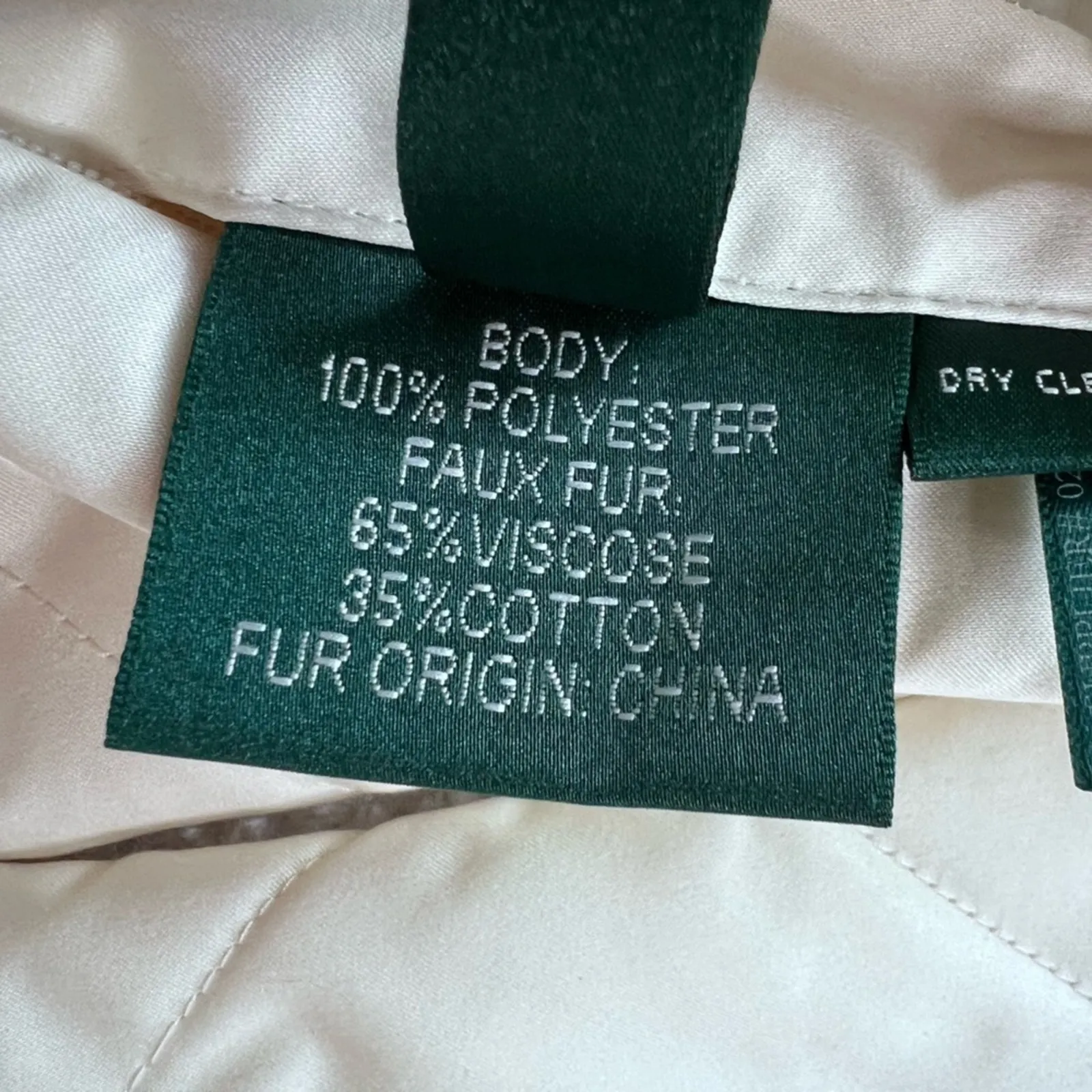 Lauren Ralph Lauren Ivory Reversible Faux Fur/Quilted Vest - XL - Image 12