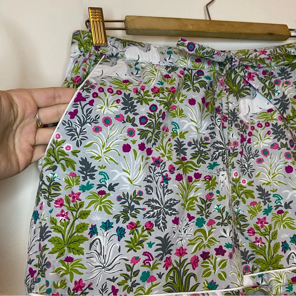 PRINTFRESH Unicorn’s Garden Short Sleeve Button Down Cotton Pajama Shorts Small - Image 3
