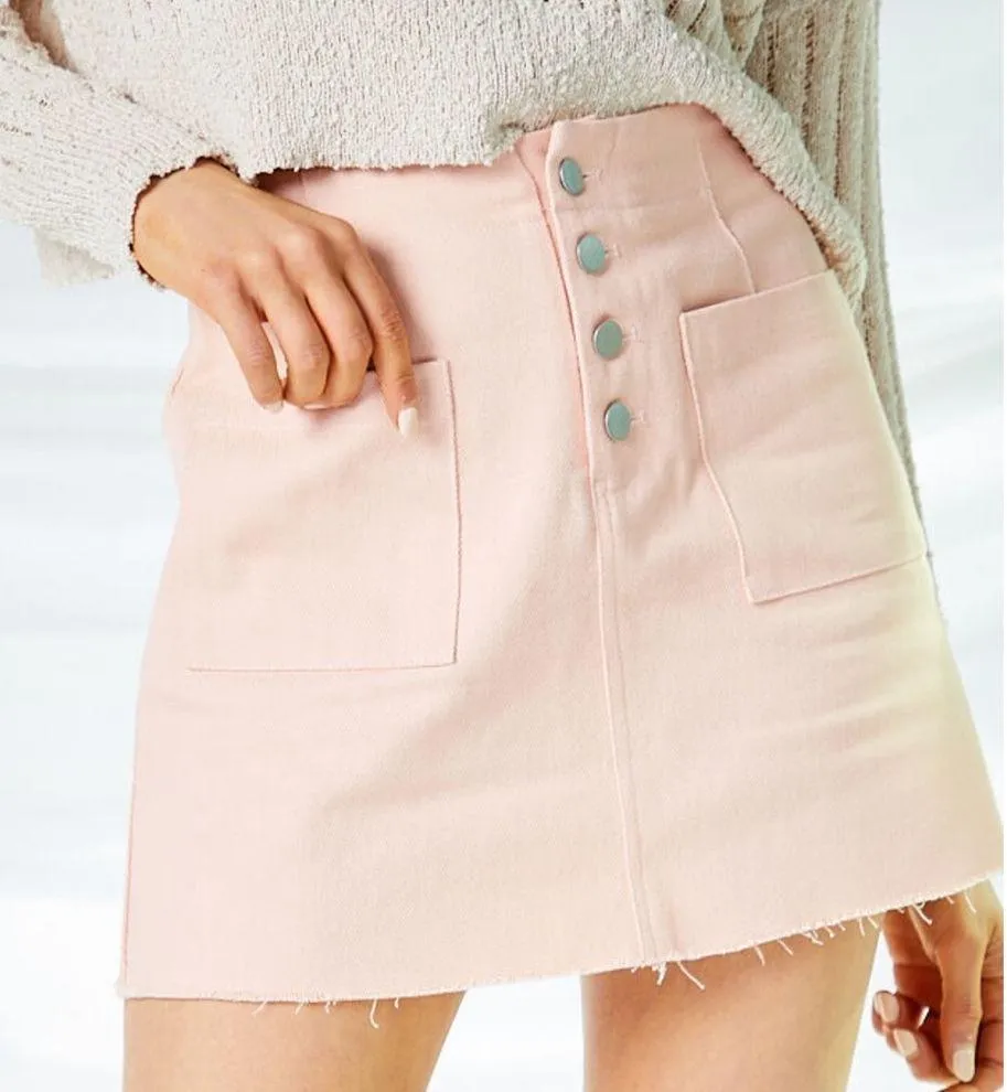 light pink jean skirt - Image 3