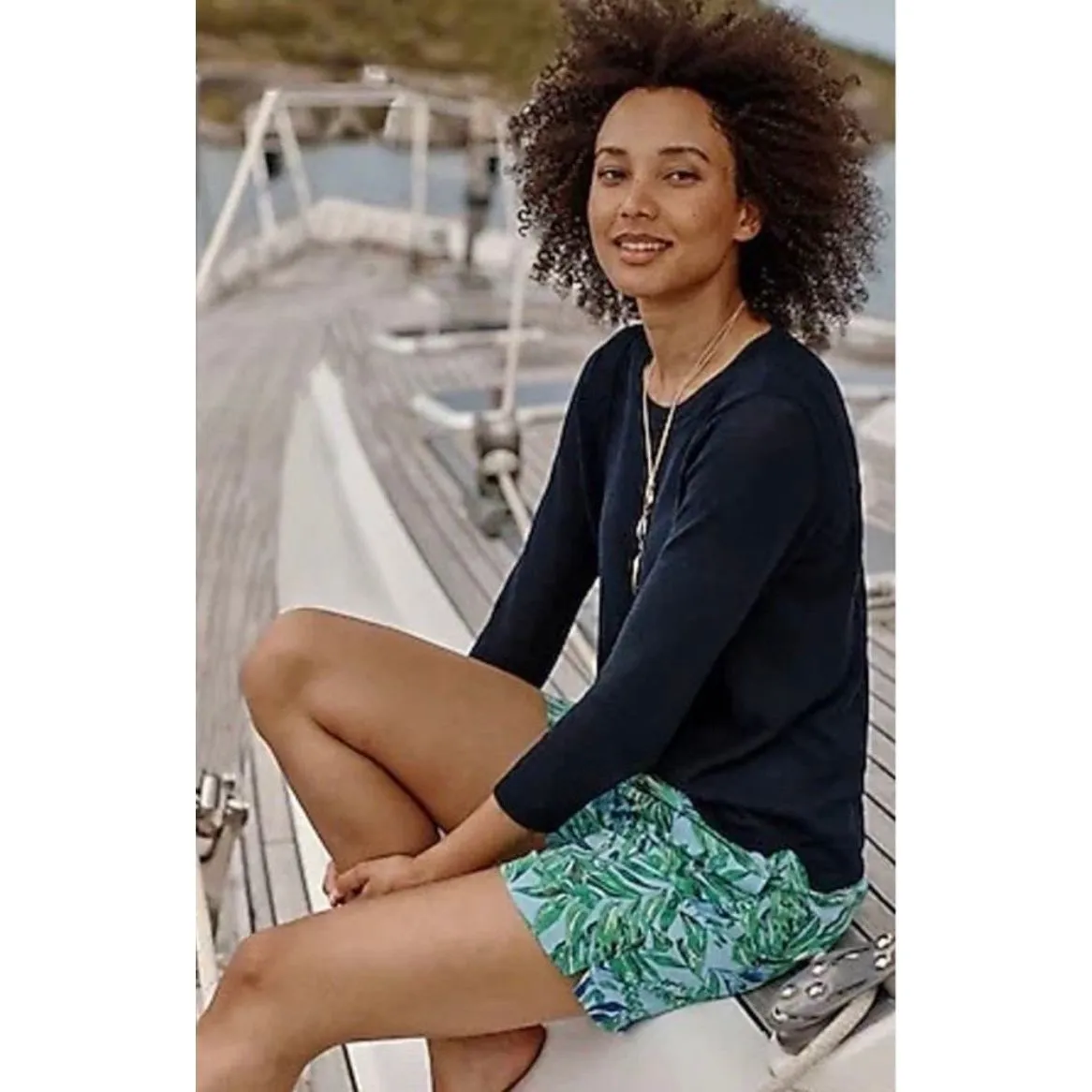 ✨J.Jill Tasseled Drawstring Tropical Pull - Image 2