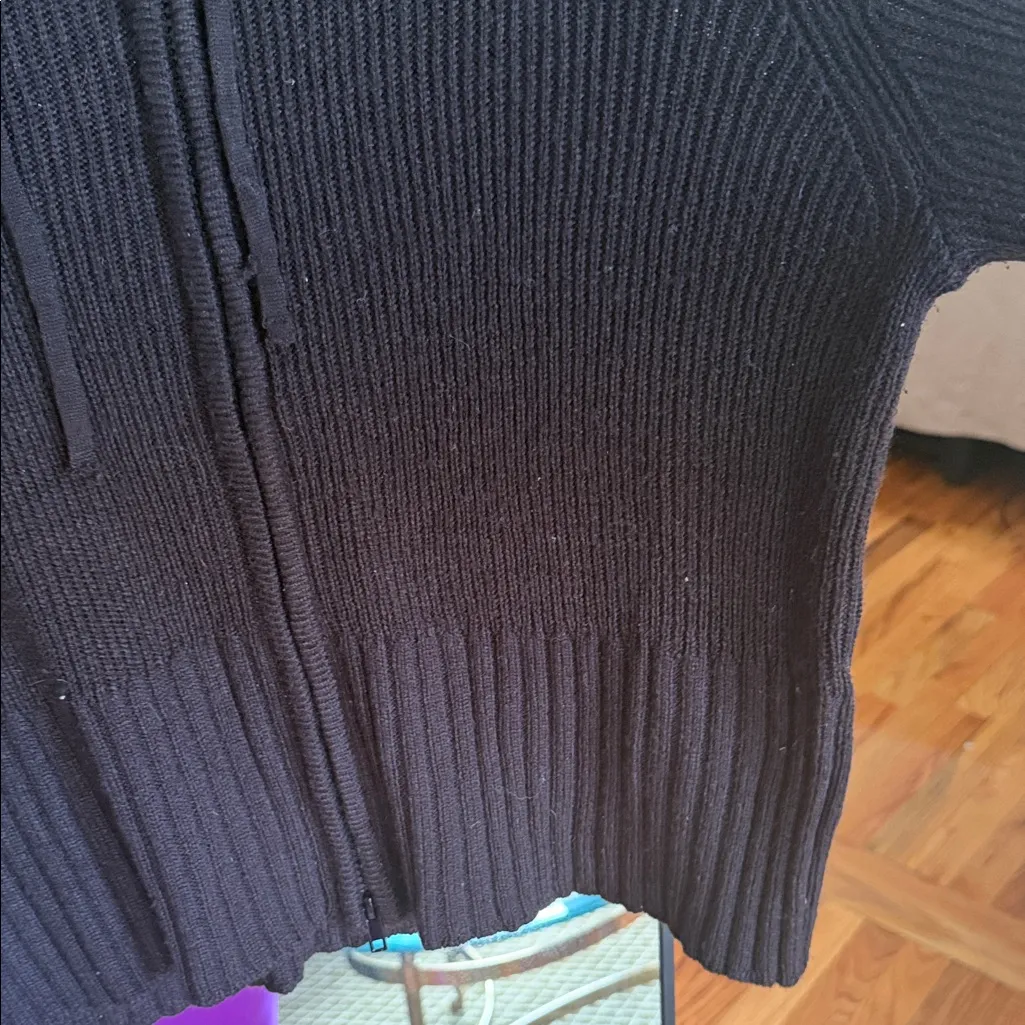 H&M Divided Black Hooded Zip-Up Sweater - Image 5