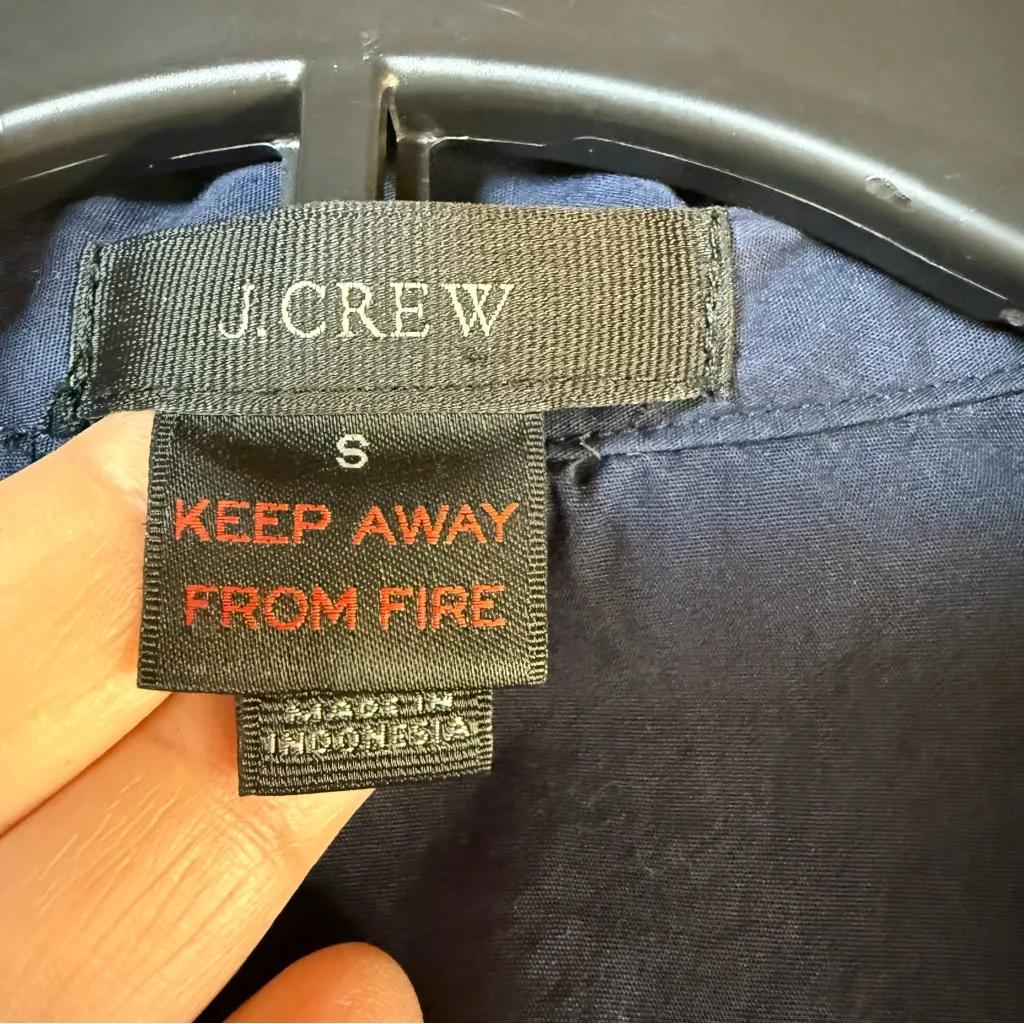 J.Crew dreamy cotton Navy Blue Pajama Set with White Trim Sz:S - Image 10