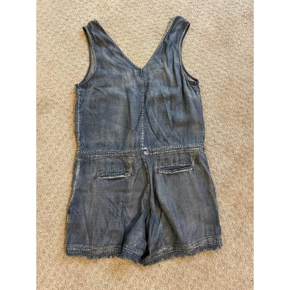 Mustard Seed Denim Tank Top Tie Waist Romper M - Image 2
