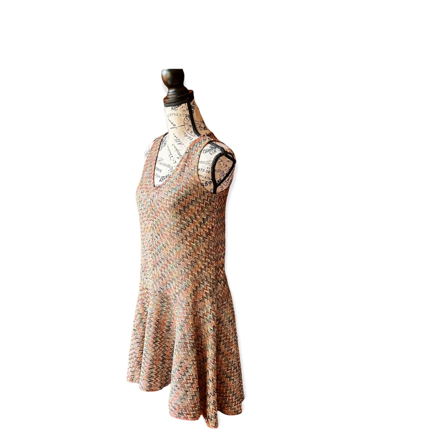 Anthropologie Westwater knit chevron dress pullover sleeveless swing dress - Image 3